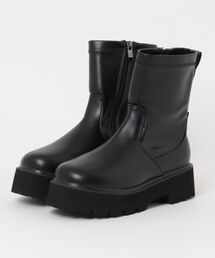 la farfa shoes シンプル 厚底ストレッチブーツ