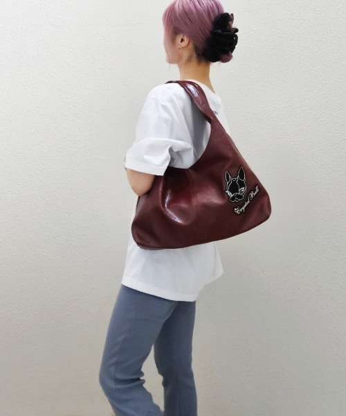 CRYSTAL BALL(クリスタルボール)の「HIPPIE & LOGO BAG(ショルダーバッグ・レディース・オフホワイト/ブラック/ブラウン/バーガンディー・FREE)」の9枚目の写真