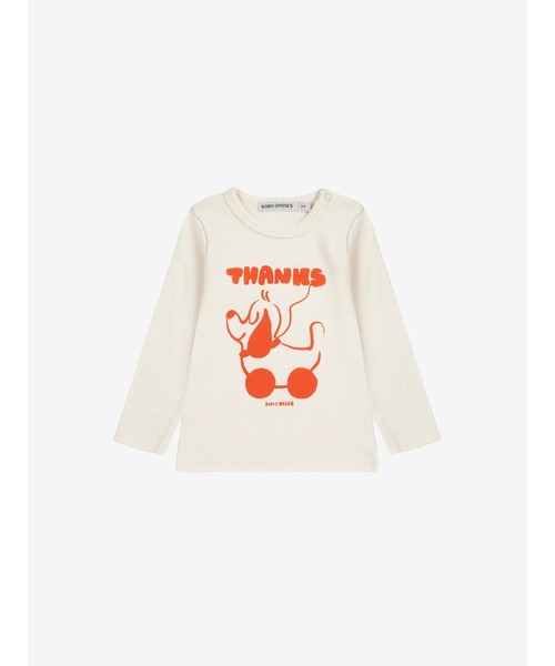 BOBO CHOSES(ボボショーズ)の「Rolling dog T-shirt(Tシャツ/カットソー・キッズ・オフホワイト・24MONTH/18MONTH/12MONTH/9MONTH/6MONTH/3MONTH)」の1枚目の写真