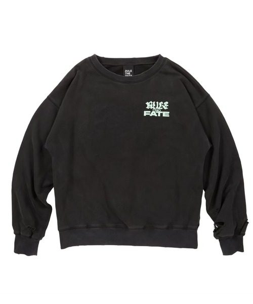 RULE THE FATE(ルールザフェイト)の「RTF LOGO DAMAGE SWEAT PULLOVER/ロゴダメージスウェットプルオーバー(スウェット・メンズ・ブラック/ベージュ・2/1/0)」の2枚目の写真