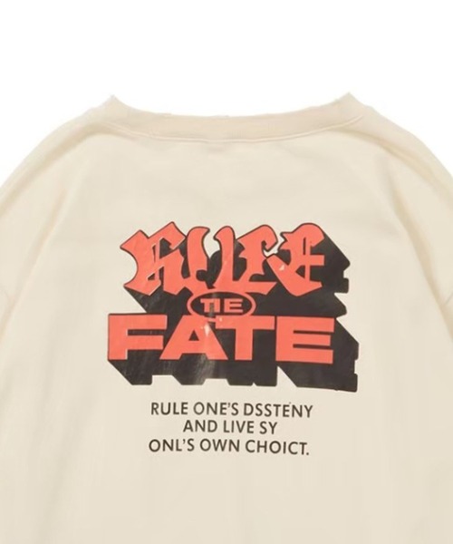 RULE THE FATE(ルールザフェイト)の「RTF LOGO DAMAGE SWEAT PULLOVER/ロゴダメージスウェットプルオーバー(スウェット・メンズ・ブラック/ベージュ・2/1/0)」の6枚目の写真