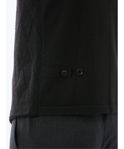 TAKA-Q（タカキュー）の「【ウォッシャブル ウール混】タカキュー ダイヤ柄 前開きベスト（ベスト・メンズ・ブラック/グレー系その他2・MEDIUM/X-LARGE/LARGE）」の9枚目の写真