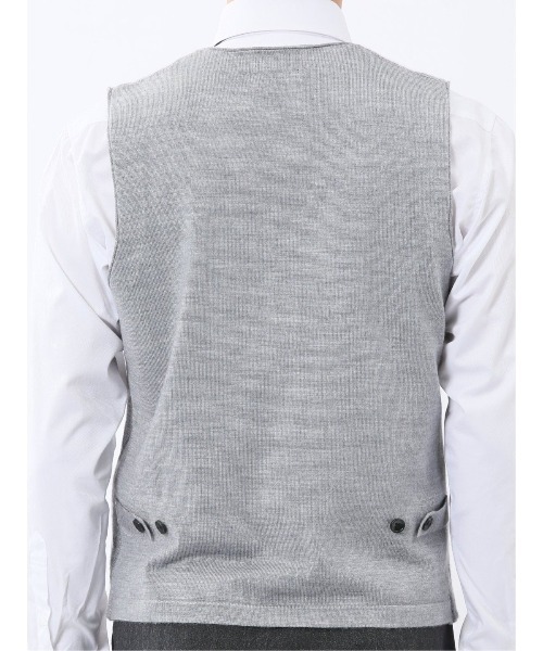 TAKA-Q（タカキュー）の「【ウォッシャブル ウール混】タカキュー ダイヤ柄 前開きベスト（ベスト・メンズ・ブラック/グレー系その他2・MEDIUM/X-LARGE/LARGE）」の16枚目の写真