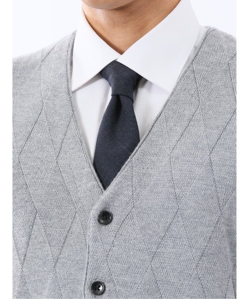 TAKA-Q（タカキュー）の「【ウォッシャブル ウール混】タカキュー ダイヤ柄 前開きベスト（ベスト・メンズ・ブラック/グレー系その他2・MEDIUM/X-LARGE/LARGE）」の17枚目の写真