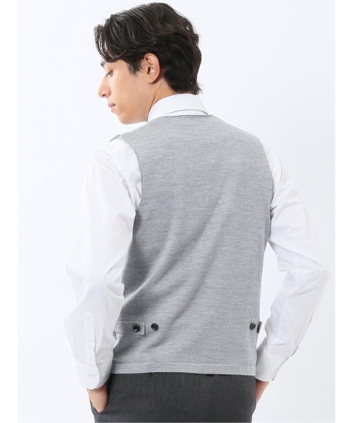 TAKA-Q（タカキュー）の「【ウォッシャブル ウール混】タカキュー ダイヤ柄 前開きベスト（ベスト・メンズ・ブラック/グレー系その他2・MEDIUM/X-LARGE/LARGE）」の20枚目の写真