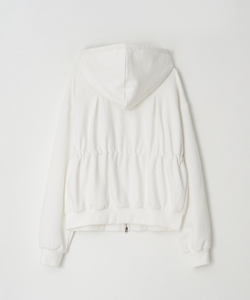 RONRON(ロンロン)の「PENDANT SHIRRING HOODIE ZIP UP WHITE(パーカー・レディース・その他・FREE)」の4枚目の写真