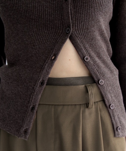 lit(リット)の「Asymmetry Rib Knit Cardigan(ニット/セーター・レディース・チャコールグレー/ブラウン・FREE)」の10枚目の写真