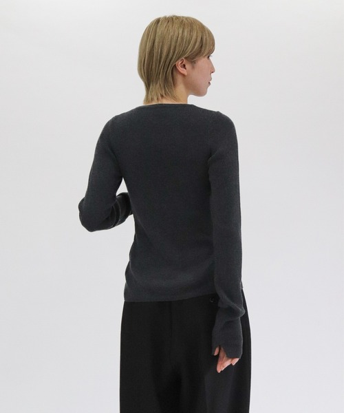 lit(リット)の「Asymmetry Rib Knit Cardigan(ニット/セーター・レディース・チャコールグレー/ブラウン・FREE)」の15枚目の写真