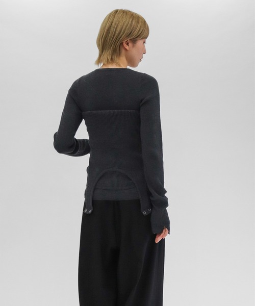 lit(リット)の「Asymmetry Rib Knit Cardigan(ニット/セーター・レディース・チャコールグレー/ブラウン・FREE)」の19枚目の写真