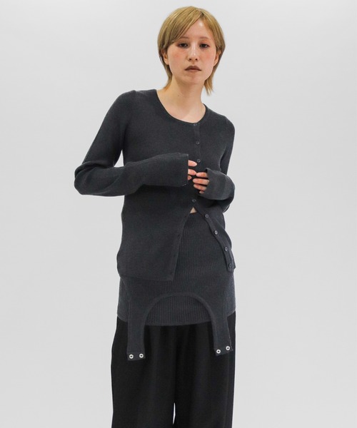 lit(リット)の「Asymmetry Rib Knit Cardigan(ニット/セーター・レディース・チャコールグレー/ブラウン・FREE)」の21枚目の写真