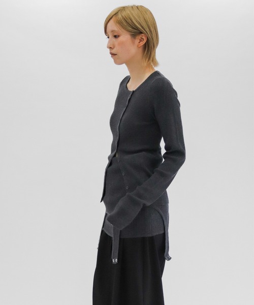 lit(リット)の「Asymmetry Rib Knit Cardigan(ニット/セーター・レディース・チャコールグレー/ブラウン・FREE)」の20枚目の写真