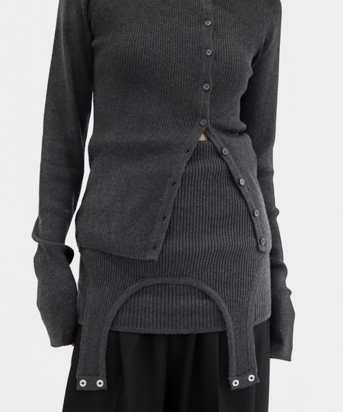 lit(リット)の「Asymmetry Rib Knit Cardigan(ニット/セーター・レディース・チャコールグレー/ブラウン・FREE)」の22枚目の写真