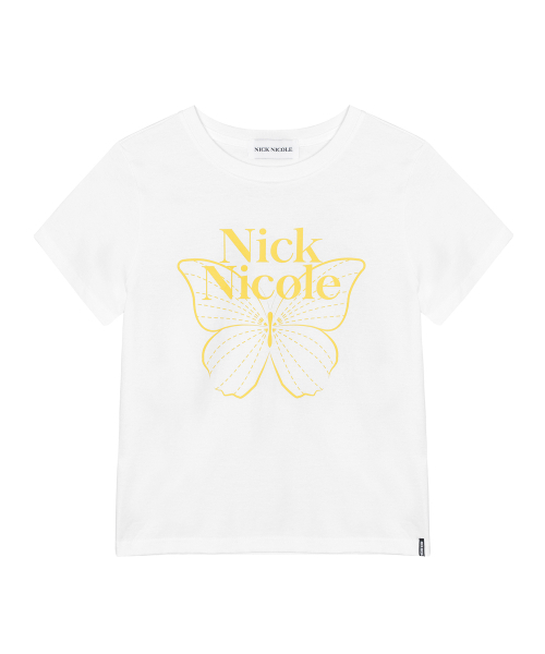 NICK&NICOLE(ニックアンドニコール)の「BUTTERFLY NICOLE LABEL SLIM TOP_WHITE YELLOW(Tシャツ/カットソー・レディース・その他・FREE)」の4枚目の写真
