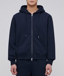 パーカースウェットジップアップ_ショートレングス[ネイビー]