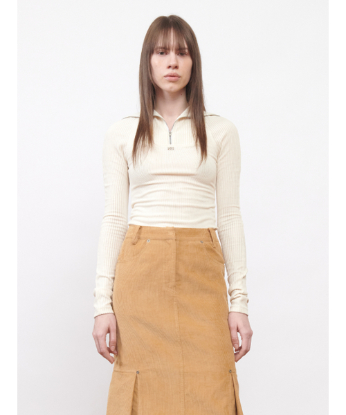 Kijun(キジュン)の「Corduroy Half Zip-Up Top Ivory(その他トップス・レディース・その他・MEDIUM/SMALL)」の1枚目の写真