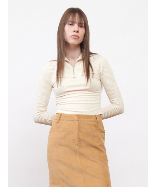 Kijun(キジュン)の「Corduroy Half Zip-Up Top Ivory(その他トップス・レディース・その他・MEDIUM/SMALL)」の2枚目の写真