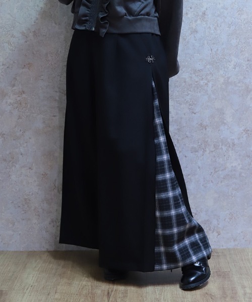 チェック切替ワイドパンツ（その他パンツ）｜axes femme（アクシーズ