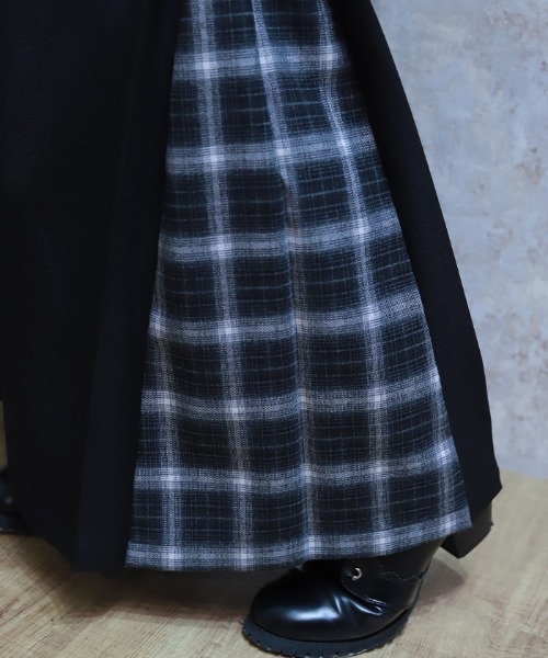 axes femme(アクシーズファム)の「チェック切替ワイドパンツ(その他パンツ・レディース・ネイビー/ダークブラウン/ブラック・FREE)」の7枚目の写真