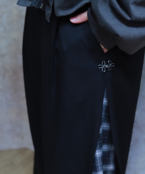 axes femme(アクシーズファム)の「チェック切替ワイドパンツ(その他パンツ・レディース・ネイビー/ダークブラウン/ブラック・FREE)」の8枚目の写真