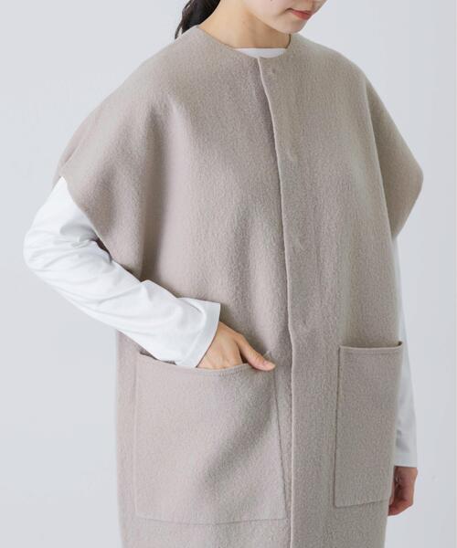 セール】圧縮ウールフレンチロングジレ（ベスト）｜かぐれ（カグレ）の