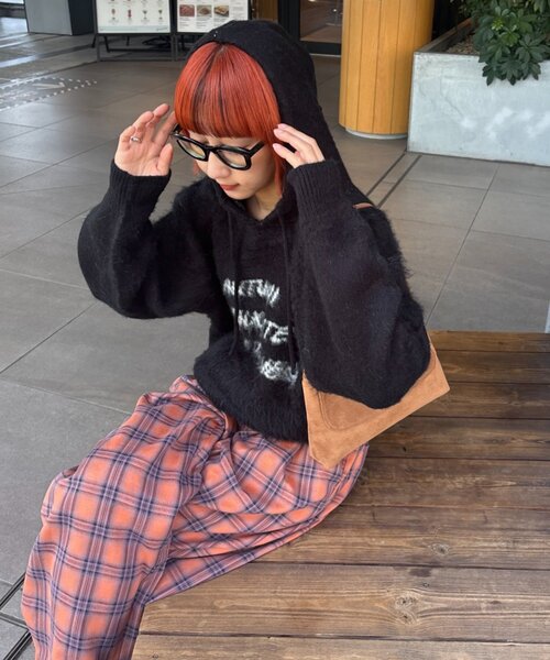 CIAOPANIC TYPY(チャオパニックティピー)の「モヘアタッチロゴニットフーディー(パーカー・レディース・ボルドー/グレー/ブルー/ブラック・MEDIUM/LARGE)」の14枚目の写真