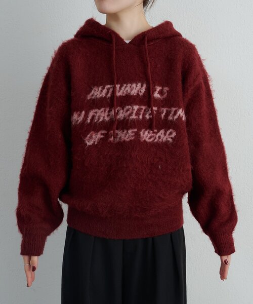 CIAOPANIC TYPY(チャオパニックティピー)の「モヘアタッチロゴニットフーディー(パーカー・レディース・ボルドー/グレー/ブルー/ブラック・MEDIUM/LARGE)」の18枚目の写真