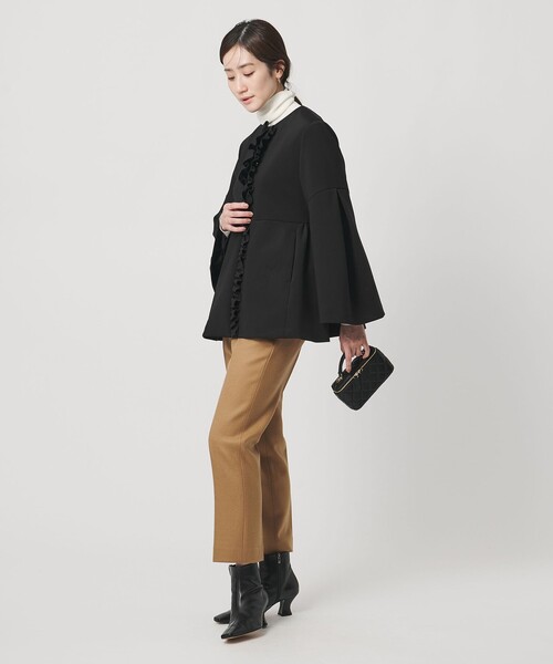 UNITED ARROWS（ユナイテッドアローズ）の「LIGHT SPONGY フリル コート（その他アウター・レディース・ネイビー/ブラック・38/36）」の8枚目の写真