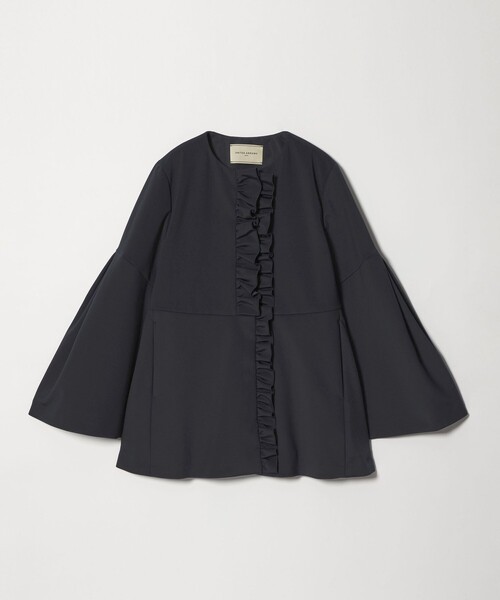 UNITED ARROWS（ユナイテッドアローズ）の「LIGHT SPONGY フリル コート（その他アウター・レディース・ネイビー/ブラック・38/36）」の13枚目の写真