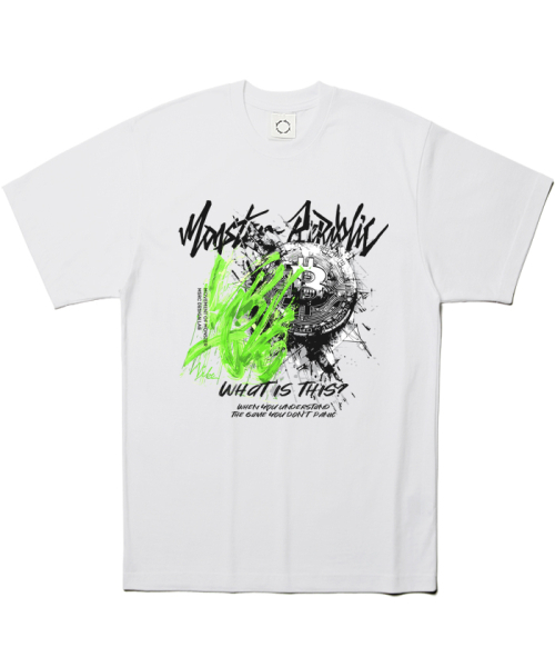 MONSTER REPUBLIC(モンスターリパブリック)の「ビットコインバイブ ネオングリーンTシャツ ホワイト(Tシャツ/カットソー・レディース・その他・SMALL/X-LARGE/LARGE/MEDIUM)」の1枚目の写真
