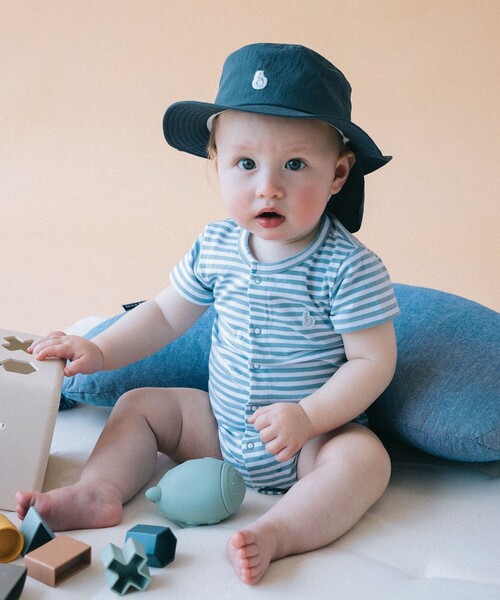 こども ビームス(コドモビームス)の「ベビー 前開き ボーダー ボディスーツ 2026SS(50~80cm)(ロンパース・キッズ・イエロー系その他4/サックスブルー/ピンク・70-80/60-70/50-60)」の7枚目の写真