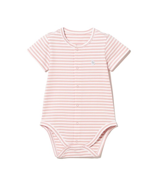 こども ビームス(コドモビームス)の「ベビー 前開き ボーダー ボディスーツ 2026SS(50~80cm)(ロンパース・キッズ・イエロー系その他4/サックスブルー/ピンク・70-80/60-70/50-60)」の11枚目の写真
