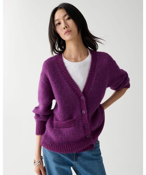 kate spade new york(ケイトスペード ニューヨーク)の「ファジー オーバーサイズド カーディガン(カーディガン/ボレロ・レディース・パープル・MEDIUM/SMALL)」の1枚目の写真
