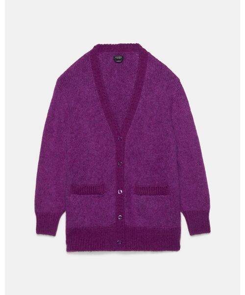 kate spade new york(ケイトスペード ニューヨーク)の「ファジー オーバーサイズド カーディガン(カーディガン/ボレロ・レディース・パープル・MEDIUM/SMALL)」の4枚目の写真