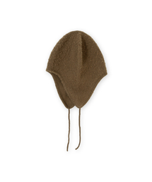 BROWNYARD（ブラウンヤード）の「ブラシドイヤーフラップビーニー, モカ（ニットキャップ/ビーニー）」