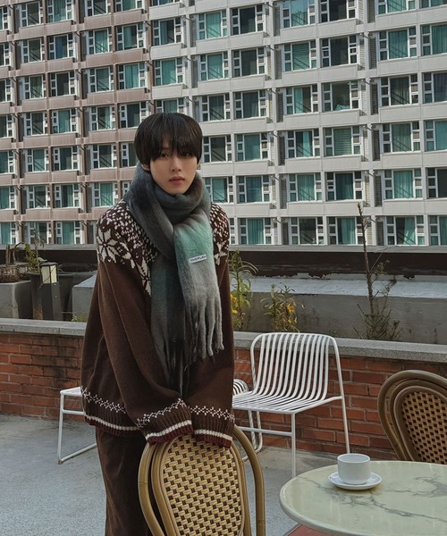 ASCLO（エジュクロ）の「【UNISEX】ASCLO／スノーノルディックニット（ニット/セーター・レディース・ブラウン/アイボリー・FREE）」の20枚目の写真