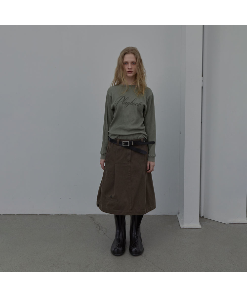 LCDC TM(エルシーディーシーティーエム)の「COTTON TAILORED MIDI SKIRT (BROWN)(スカート・レディース・その他・SMALL/MEDIUM)」の2枚目の写真