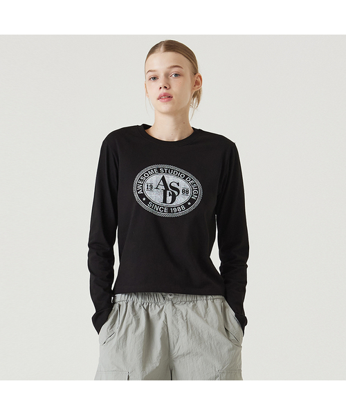 AWESOME STUDIO(オーサムスタジオ)の「長袖サークルシンボルスリムTシャツブラック(Tシャツ/カットソー・レディース・その他・FREE)」の1枚目の写真