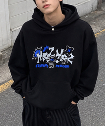 ステリームードグラフィックオーバーサイズフードブラック