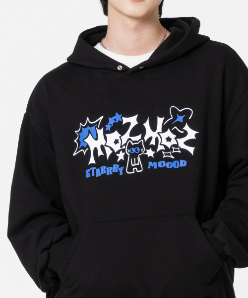 MOZMOZ(モズモズ)の「ステリームードグラフィックオーバーサイズフードブラック(パーカー・レディース・その他・XL/XXL/M)」の4枚目の写真