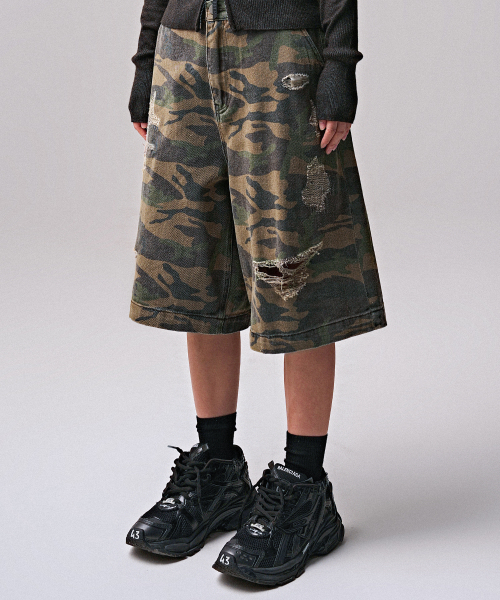 ZENDUST(ジェンダスト)の「Camouflage Vintage Shorts BLACK CAMO(その他パンツ・レディース・ブラック・SMALL/X-SMALL/MEDIUM/LARGE/X-LARGE)」の2枚目の写真