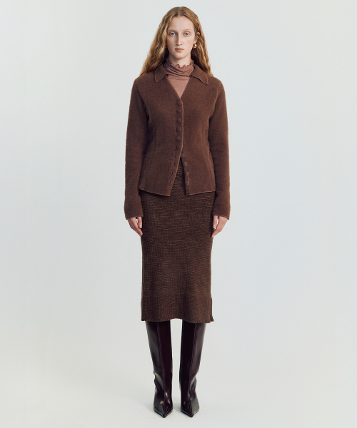 MAYVERU（メイバーユー）の「Prim wool cardigan knitwear _ Brown（ニット/セーター・レディース・その他・FREE）」の3枚目の写真