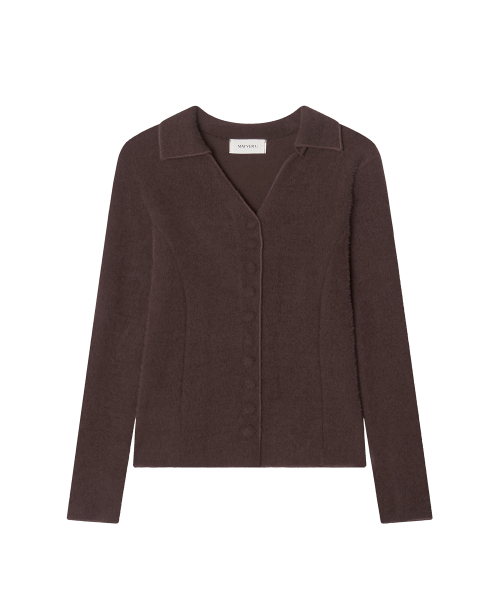 MAYVERU（メイバーユー）の「Prim wool cardigan knitwear _ Brown（ニット/セーター・レディース・その他・FREE）」の4枚目の写真