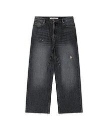 PARAKEET（パラキート）の「ダートダメージデニムパンツ(ブラック)（デニムパンツ）」