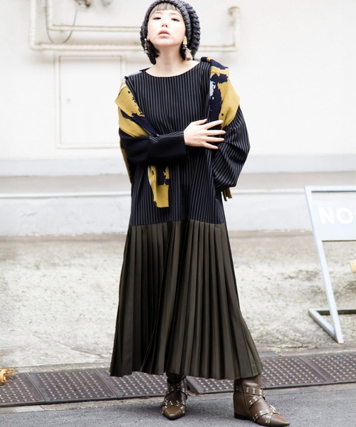 OSMOSIS(オズモーシス)の「2WAYジャガードニットプルオーバー(カーディガン/ボレロ・レディース・オリーブ/ライトベージュ/パープル・ONE SIZE)」の15枚目の写真