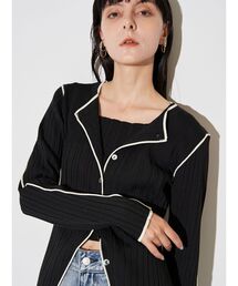 ELENDEEK | バイカラーアンサンブルニット(カーディガン/ボレロ)