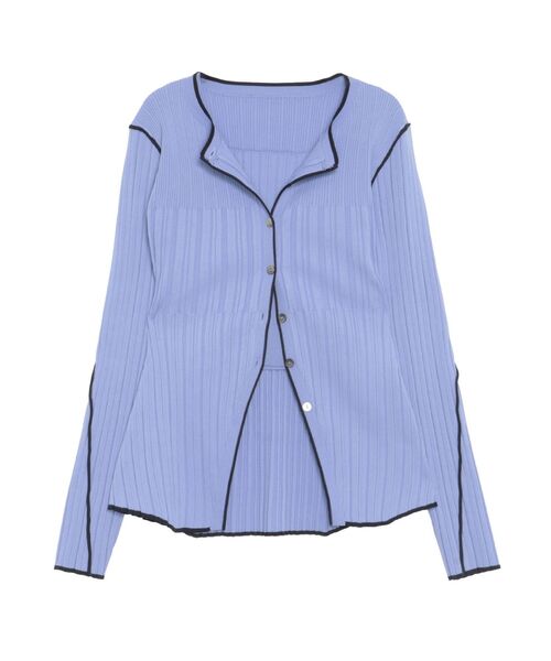 ELENDEEK（エレンディーク）の「バイカラーアンサンブルニット（カーディガン/ボレロ・レディース・アイボリー/ブラック/ラベンダー・FREE）」の4枚目の写真