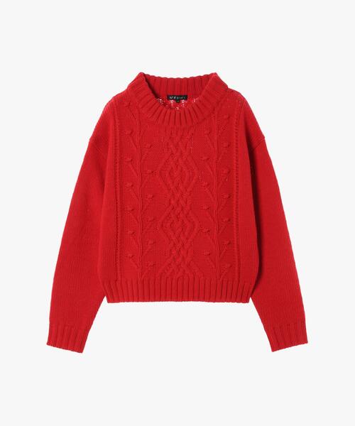 To b. by agnes b.（トゥービーバイアニエスベー）の「ウールアクリルケーブルプルオーバー（ニット/セーター・レディース・レッド・FREE）」の14枚目の写真