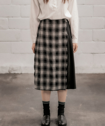 Check Overlap Skirt - Black Check