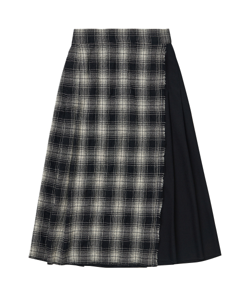 COTTON BELL(コットンベル)の「Check Overlap Skirt - Black Check(スカート・レディース・その他・FREE)」の2枚目の写真