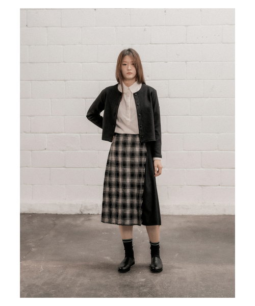 COTTON BELL(コットンベル)の「Check Overlap Skirt - Black Check(スカート・レディース・その他・FREE)」の9枚目の写真